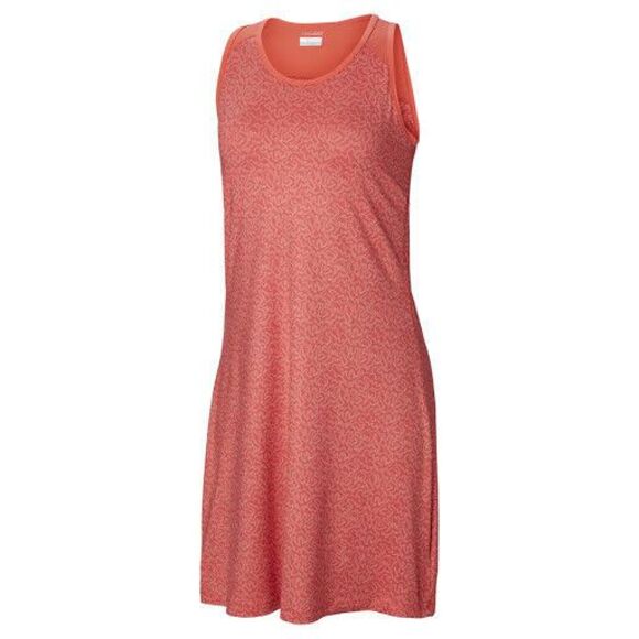NWT New Womens Columbia Red Saturday Trail Dress UPF M Zip Pocket Logo Wicking - Picture 1 of 6